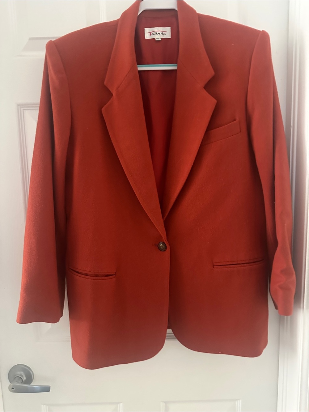 Talbots Rust-Red Single-Button Wool-Blend Blazer